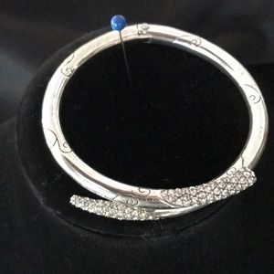 Brighton CRYSTALINA silver crystal hinged bangle